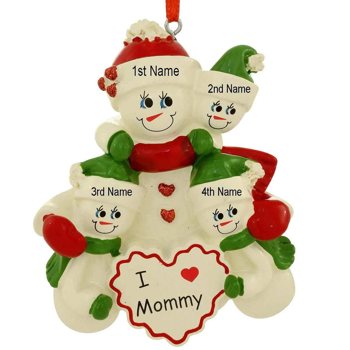 Personalized I Love Mommy With 3 Children Resin Ornament 4 Personalized I Love Mommy With 3 Children Resin Ornament - Image 2