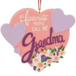 Personalized Grandma Ornament With Hearts And Flowers -Holiday Decoration Store 1260250 web 2