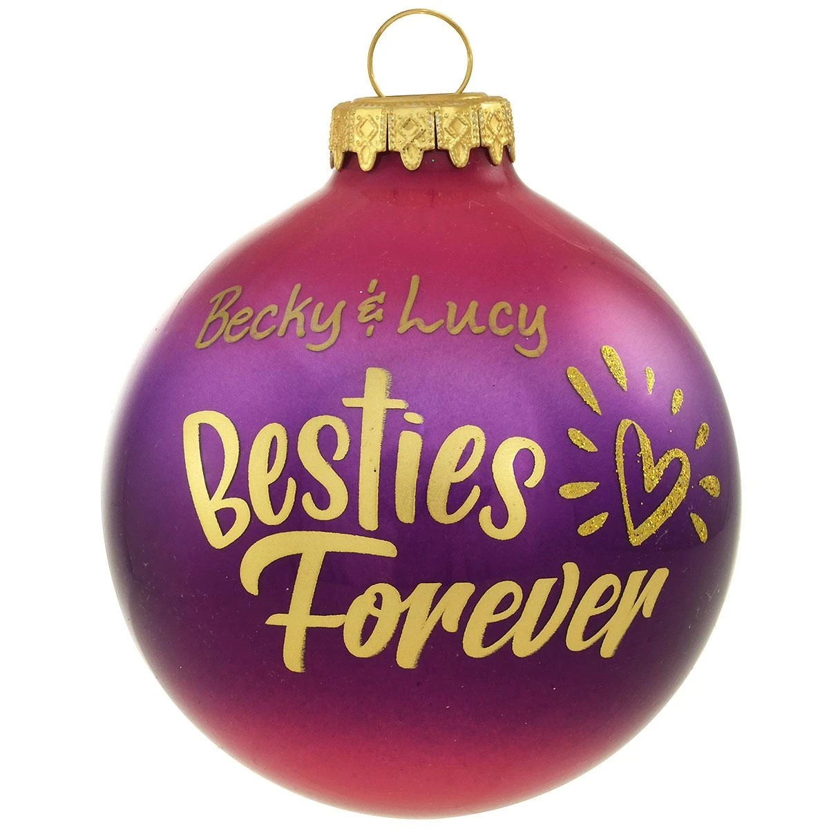 Personalized Besties Forever Glass Ornament 3 Personalized Besties Forever Glass Ornament