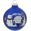 Frosty Paws 2-Tone Blue Glass Ornament