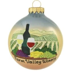 Personalized Vineyard 3 Tone Opal Glass Ornament