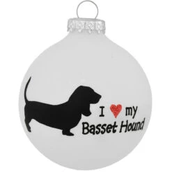 Personalized Love My Basset Hound Glass Ornament 5 Personalized Love My Basset Hound Glass Ornament -Holiday Decoration Store 1260285 web 2