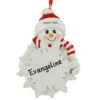 Personalized Snowman Holding Snowflake Resin Ornament