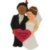 Wedding Couple, African American Male And Female With Brown Hair Resin Ornament -Holiday Decoration Store 1260304 web 1.default