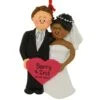 Wedding Couple, Male With Brown Hair And African American Female Resin Ornament -Holiday Decoration Store 1260306 web 1.default