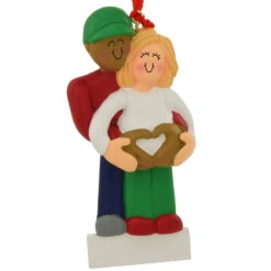 Expecting Biracial Couple, African American Male And Female With Blonde Hair Resin Ornament -Holiday Decoration Store 1260307 web 3