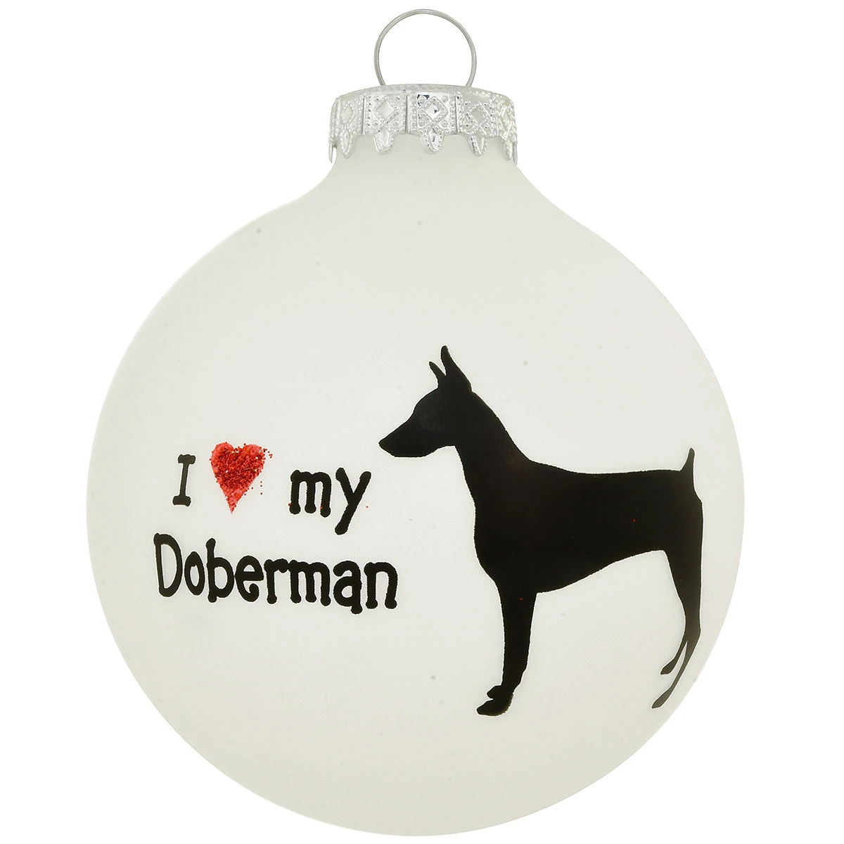 Personalized Love My Doberman Glass Ornament 4 Personalized Love My Doberman Glass Ornament - Image 2