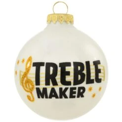 Personalized Treble Maker White Opal Glass Ornament -Holiday Decoration Store 1260341 web 2