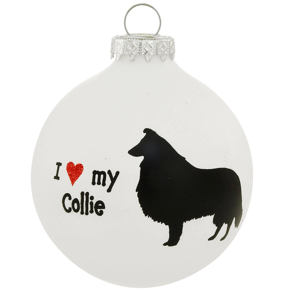 Personalized Love My Collie Glass Ornament 4 Personalized Love My Collie Glass Ornament - Image 2