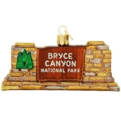 Bryce Canyon National Park Sign Glass Ornament