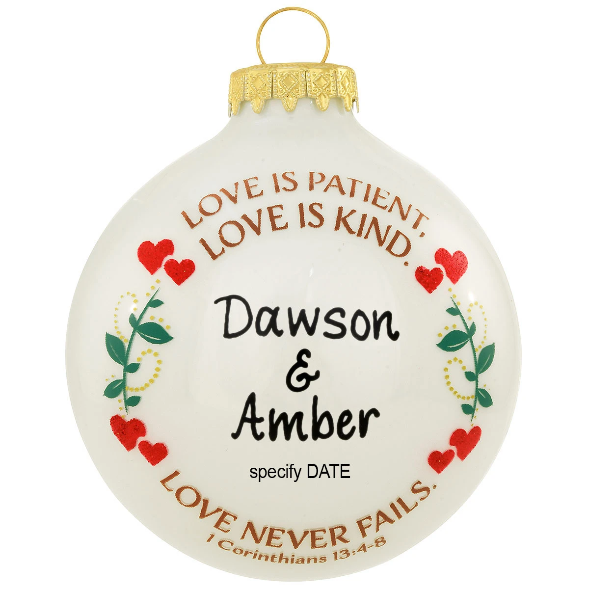 Personalized Corinthians 3 Inch Glass Ornament 3 Personalized Corinthians 3 Inch Glass Ornament