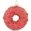 Pink Sprinkle Doughnut 4 Inch Glass Ornament -Holiday Decoration Store 1260623 web 1.default