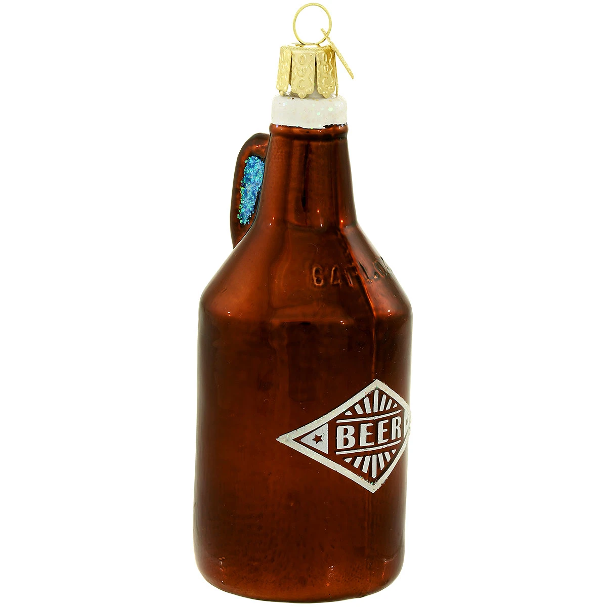 Beer Bottle Growler 4.25 Inch Glass Ornament 3 Beer Bottle Growler 4.25 Inch Glass Ornament