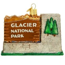 Glacier National Park Glass Ornament
