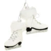 Fur-Trimmed Ice Skates Glass Ornament