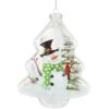 Snowman On Tree Shape Glass Ornament 2 Snowman On Tree Shape Glass Ornament -Holiday Decoration Store 1260763 web 1.default