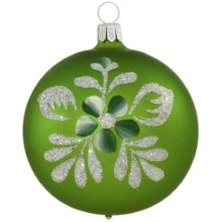 Satin Green Candle Glass Ball Ornament -Holiday Decoration Store 1260836 web 2