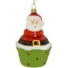 Cupcake With Santa 4 Inch Glass Ornament -Holiday Decoration Store 1260858 web 1.default