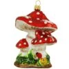 Toadstool Mushrooms Glass Ornament