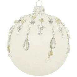 Jewels On Ball 4 Inch Glass Ornament