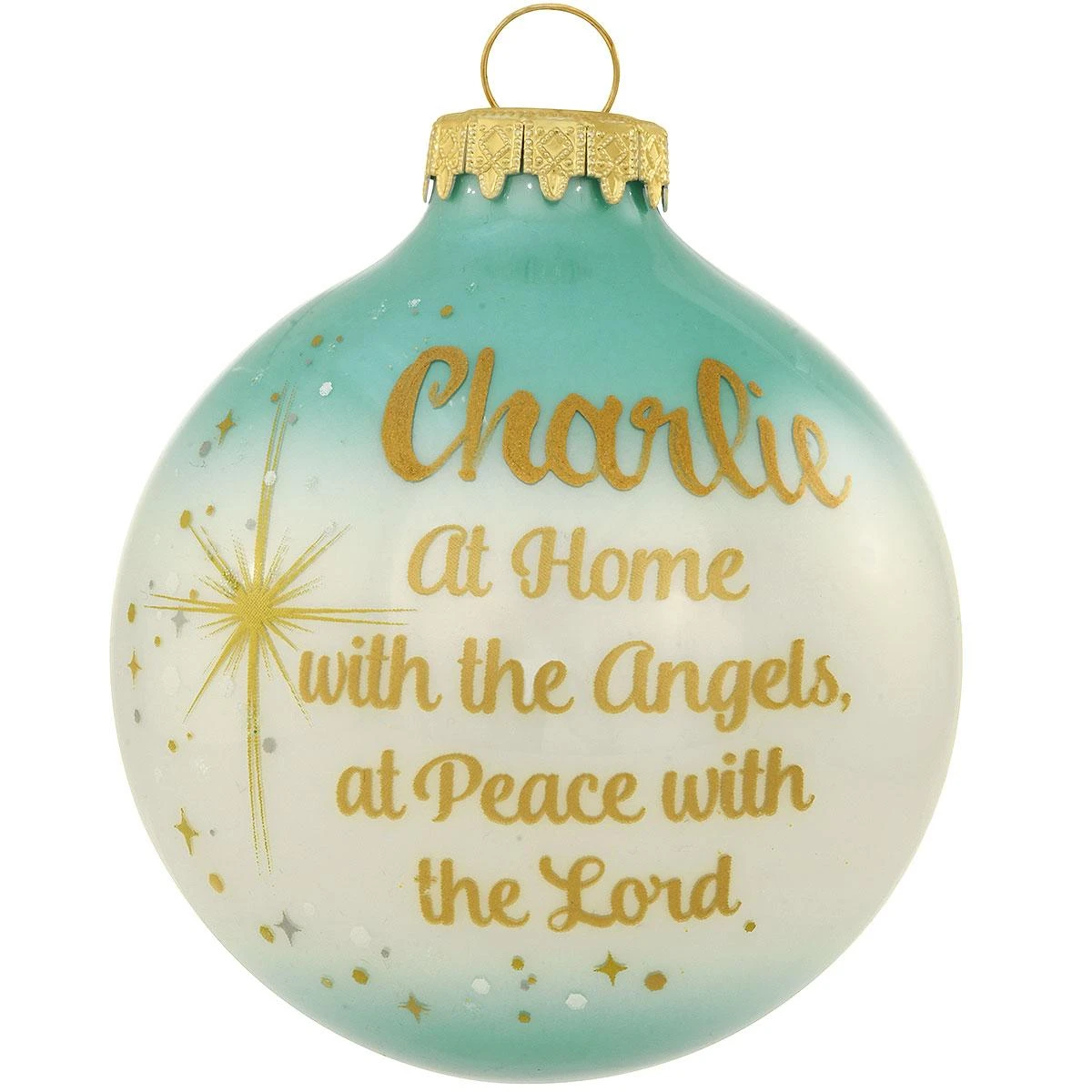 Personalized At Home With The Angels Glass Ornament 3 Personalized At Home With The Angels Glass Ornament