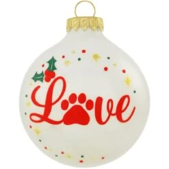 Personalized LOVE Pawprint Glass Ornament 5 Personalized LOVE Pawprint Glass Ornament -Holiday Decoration Store 1261011 web 2