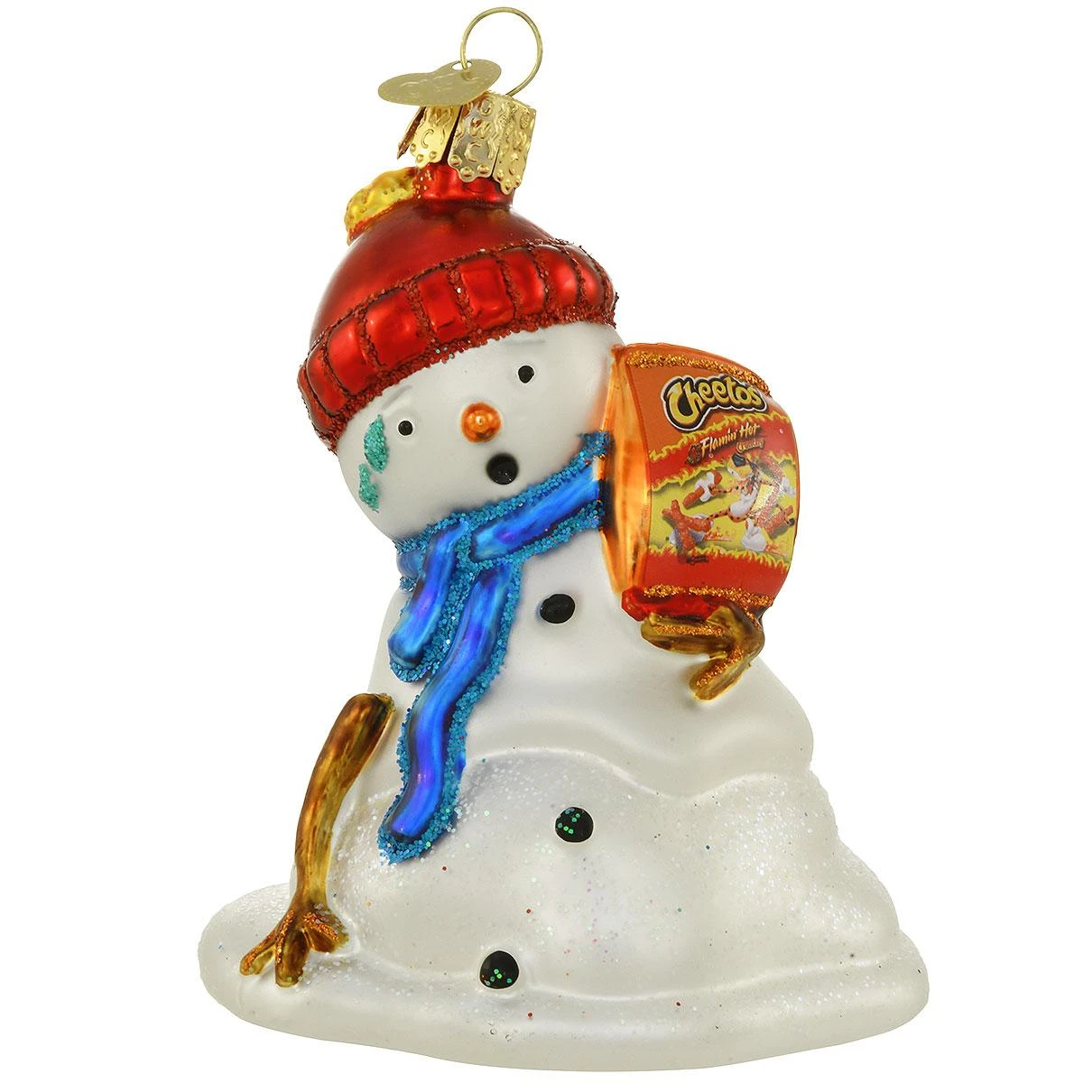 Flamin’ Hot Cheetos Snowman Melting Snowman Glass Ornament 3 Flamin’ Hot Cheetos Snowman Melting Snowman Glass Ornament