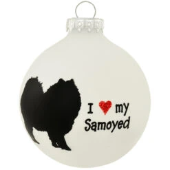 Personalized I Love My Samoyed Glass Ornament -Holiday Decoration Store 1261047 web 2