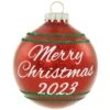Merry Christmas 2023 Red Sparkle Glass Ornament -Holiday Decoration Store 1261062 web 1.default