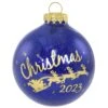 Christmas Sleigh 2023 Blue Sparkle Glass Ornament -Holiday Decoration Store 1261065 web 1.default