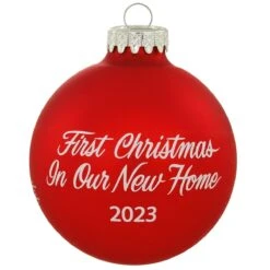 First Christmas In Our New Home 2023 Red Glass Ornament