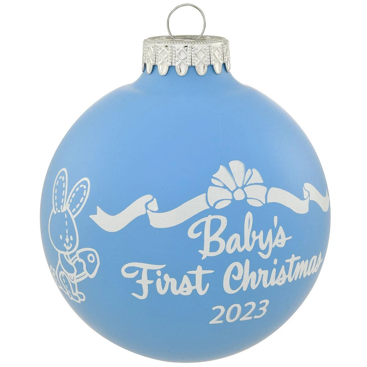 Baby's First Christmas 2023 Blue Glass Ornament 3 Baby's First Christmas 2023 Blue Glass Ornament