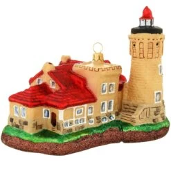Old Mackinac Point Lighthouse Glass Ornament