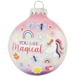 You Are Magical With Unicorn And Stickers 3 Tone Glitter Ornament