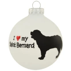 Personalized I Love My Saint Bernard Glass Ornament -Holiday Decoration Store 1261133 web 2