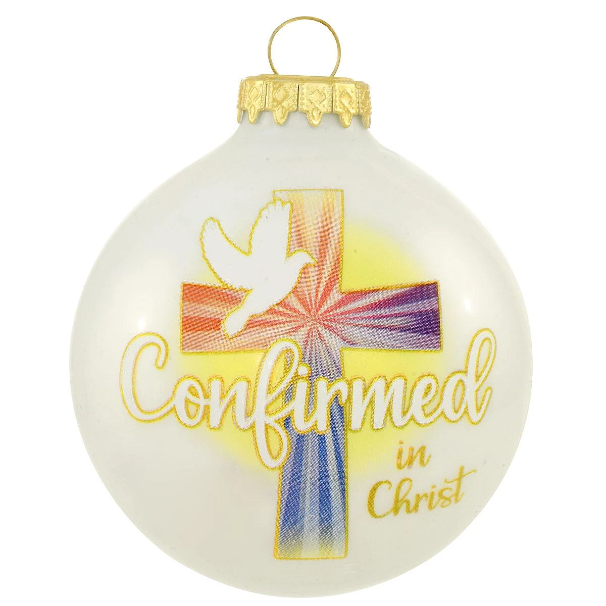 Personalized Confirmed In Christ 3 Inch Glass Ornament 4 Personalized Confirmed In Christ 3 Inch Glass Ornament - Image 2