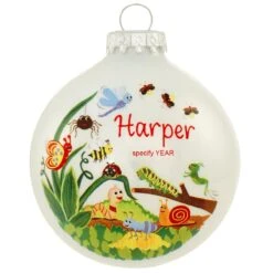 Personalized Bugs 3 Inch Glass Ornament