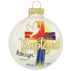 Baptized In Christ Glass Sparkle Ornament