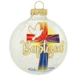 Baptized In Christ Glass Sparkle Ornament -Holiday Decoration Store 1261158 web 3