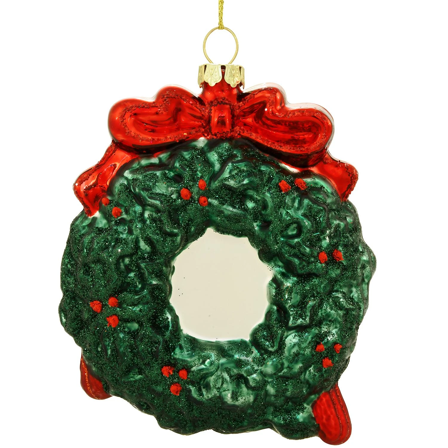 Wreath With Cardinals Glass Ornament 4 Wreath With Cardinals Glass Ornament - Image 2