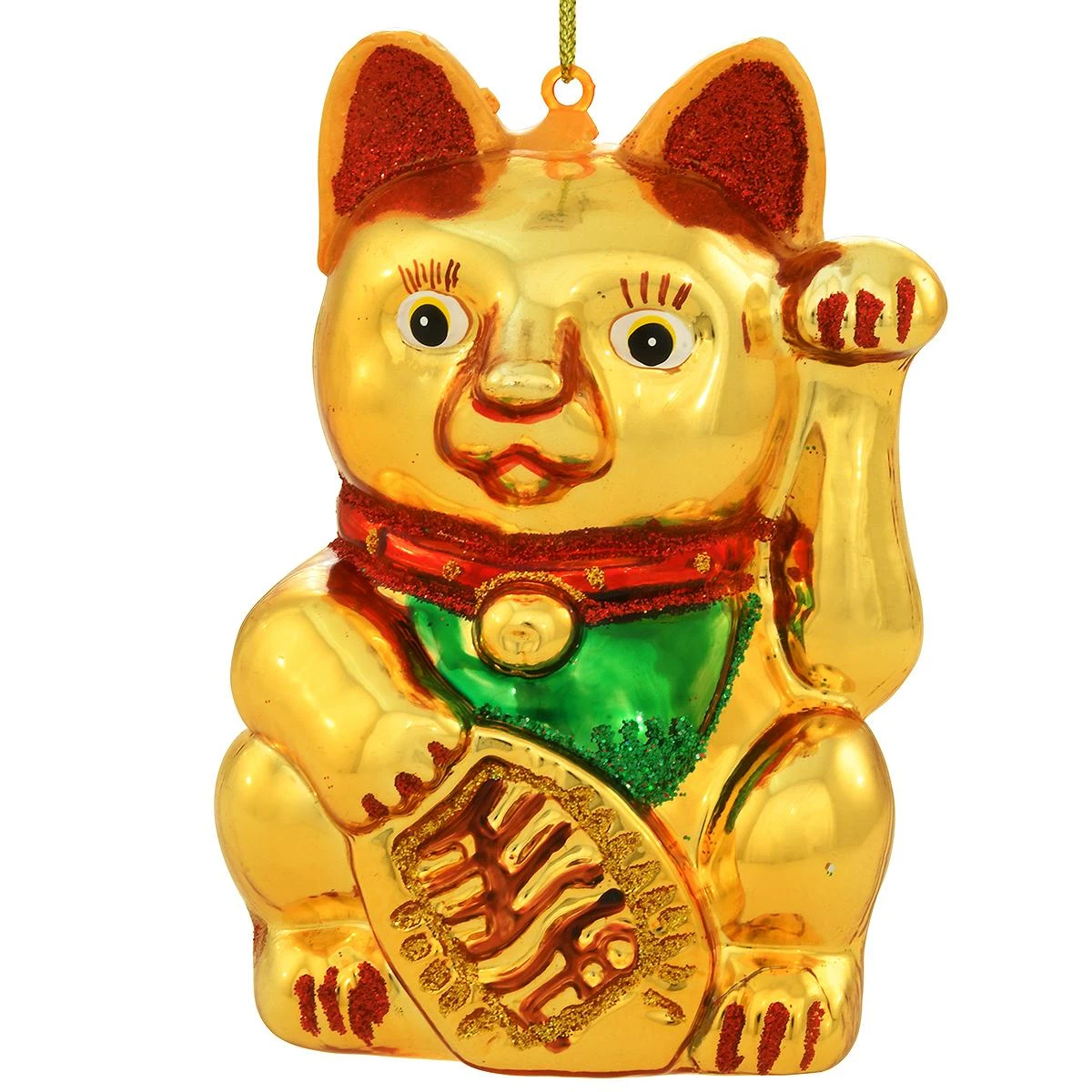Fortune Cat Glass Ornament 3 Fortune Cat Glass Ornament