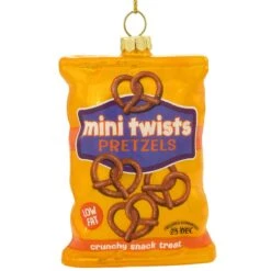 Mini Twists Pretzels 3.5 Inch Glass Ornament