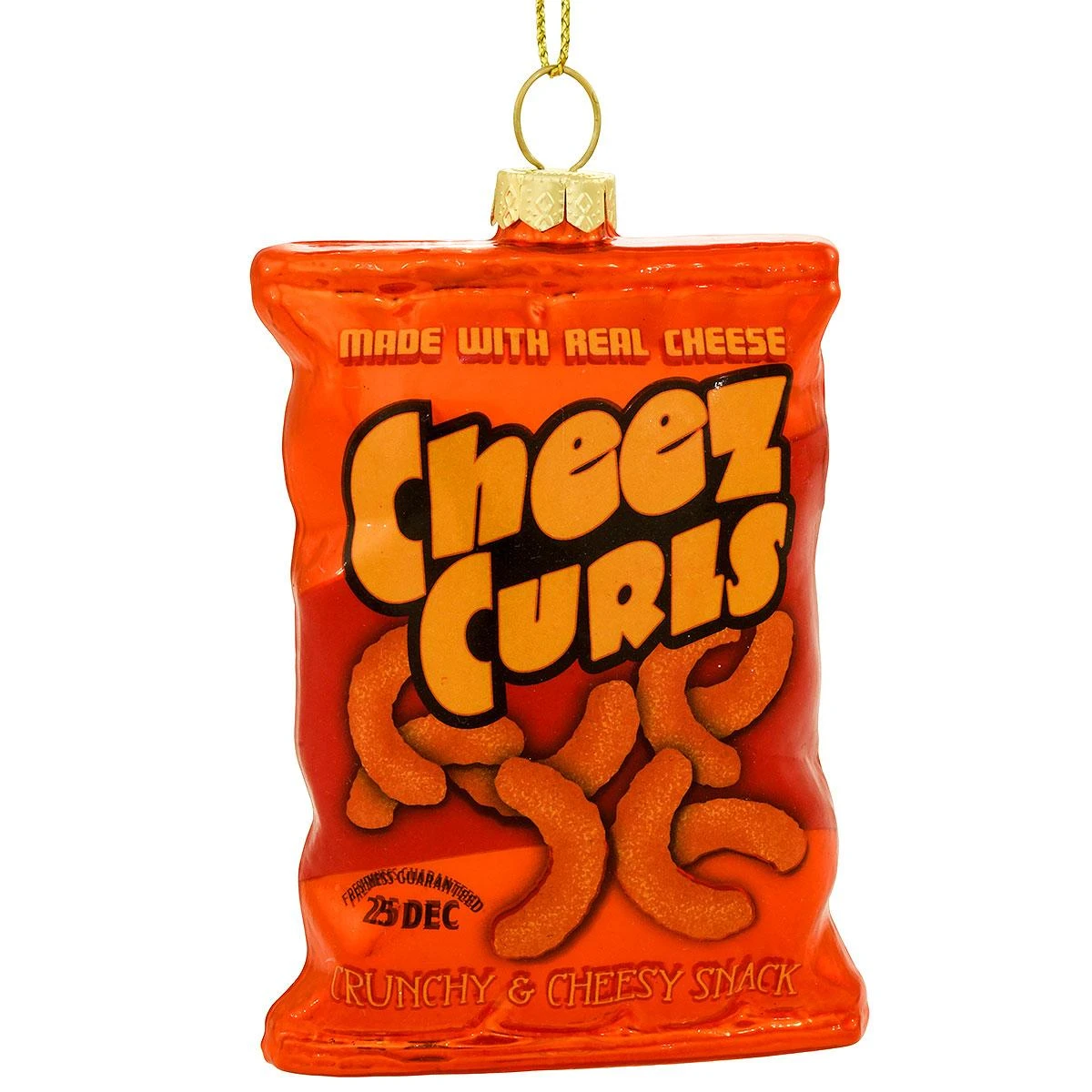Cheese Curls 3.5 Inch Glass Ornament 3 Cheese Curls 3.5 Inch Glass Ornament