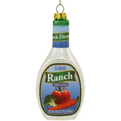 Ranch Dressing Bottle Glass Ornament