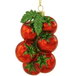 Cherry Tomatoes On The Vine Glass Ornament