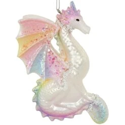 Pastel Dragon Glass Ornament