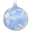 Blue Ice Crackle With Snowflakes Glass Ornament