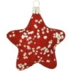 Red Glitter Star Glass Ornament
