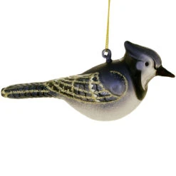 Blue Jay Glass Ornament