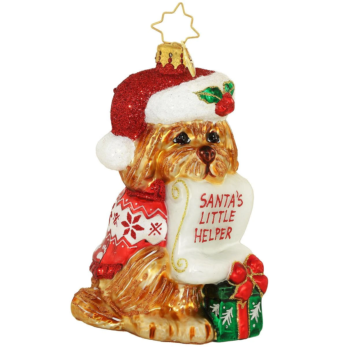 Festive Furry Friend Christopher Radko Glass Ornament 3 Festive Furry Friend Christopher Radko Glass Ornament